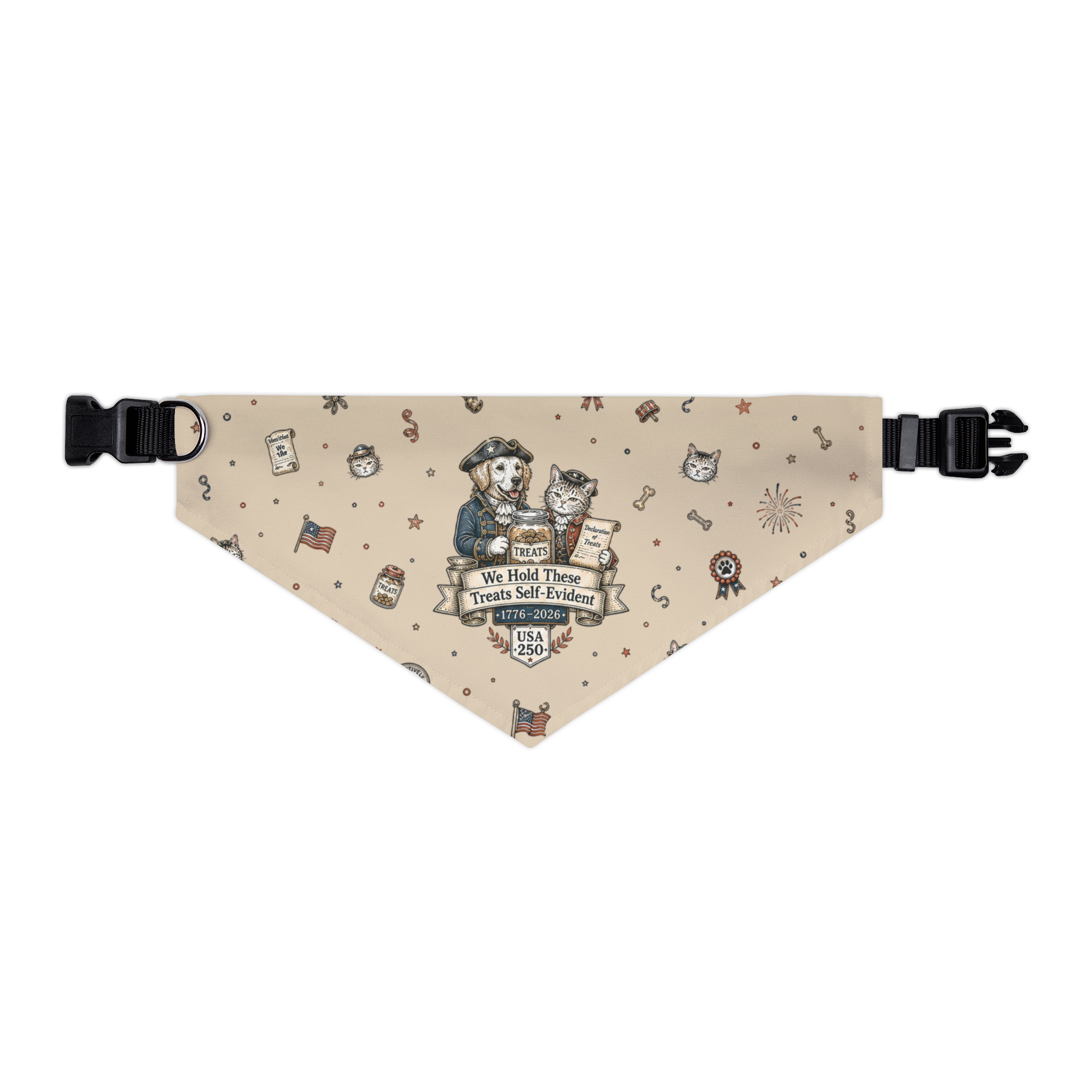 USA 250 - 'We hold these treats self-evident' Pet Bandana