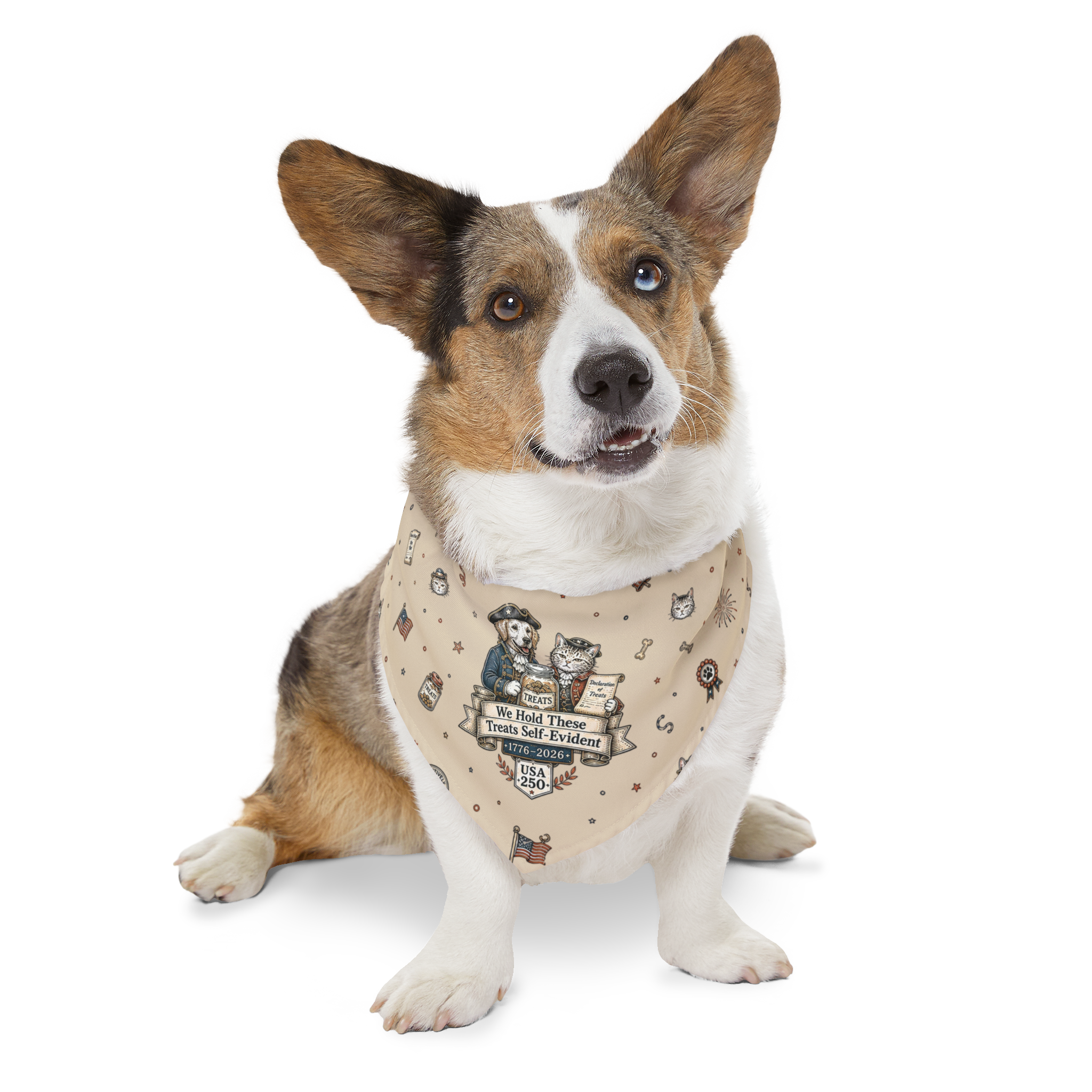 USA 250 - 'We hold these treats self-evident' Pet Bandana