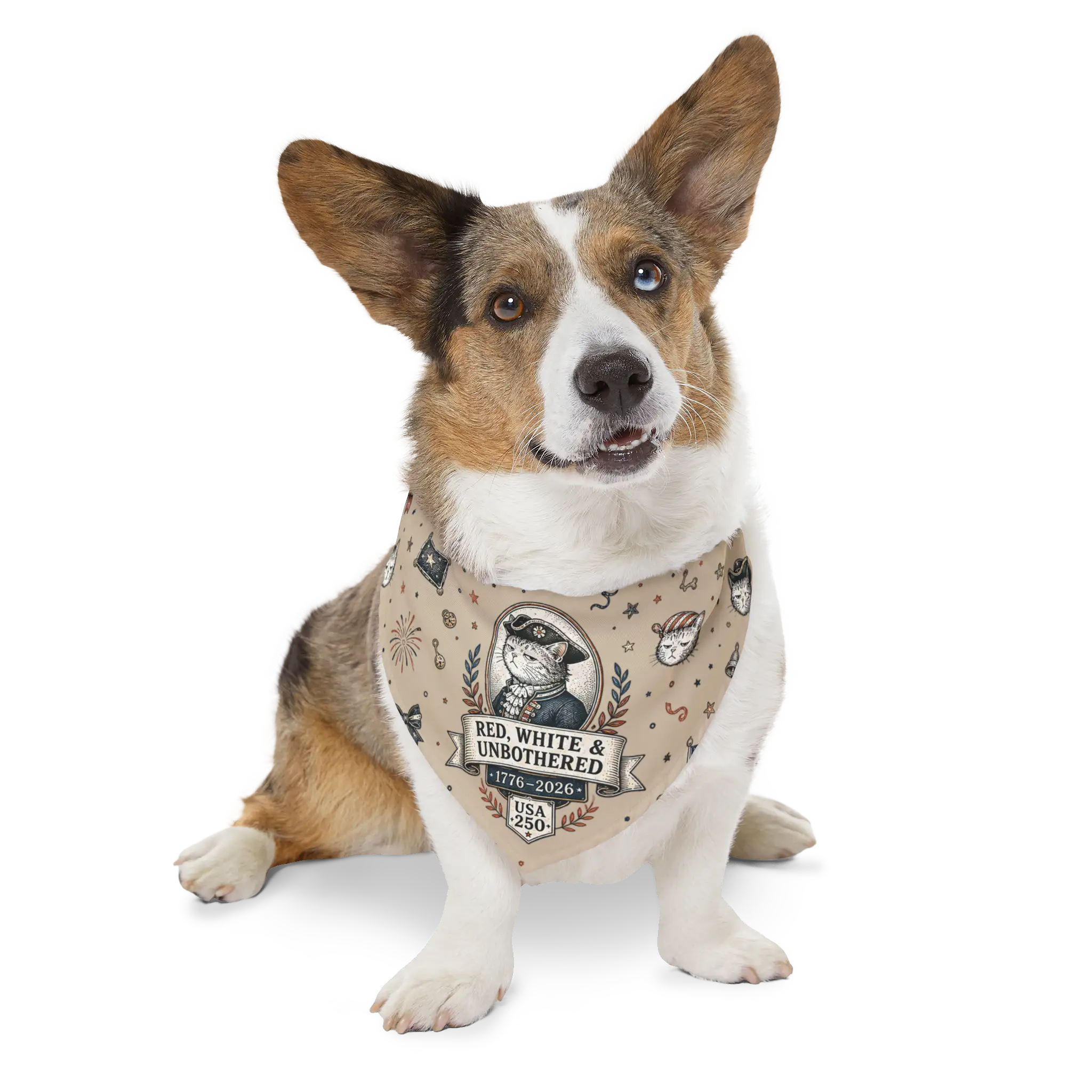 USA 250 — 'Red, White & Unbothered' Pet Bandana