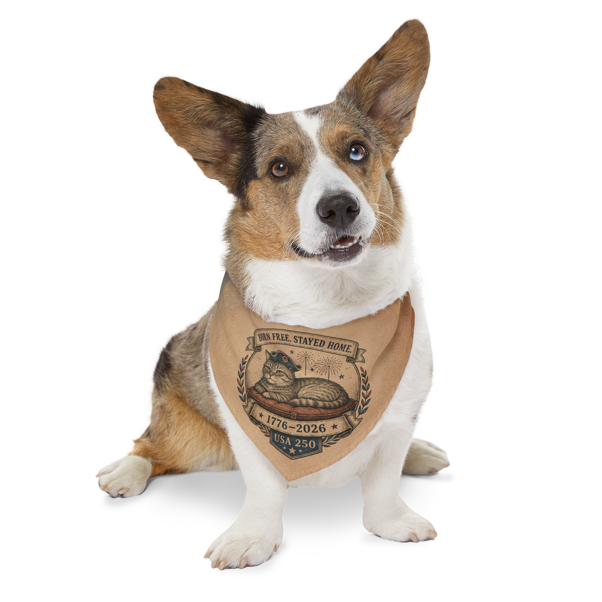 USA 250 — 'Born free, stayed home' Pet Bandana