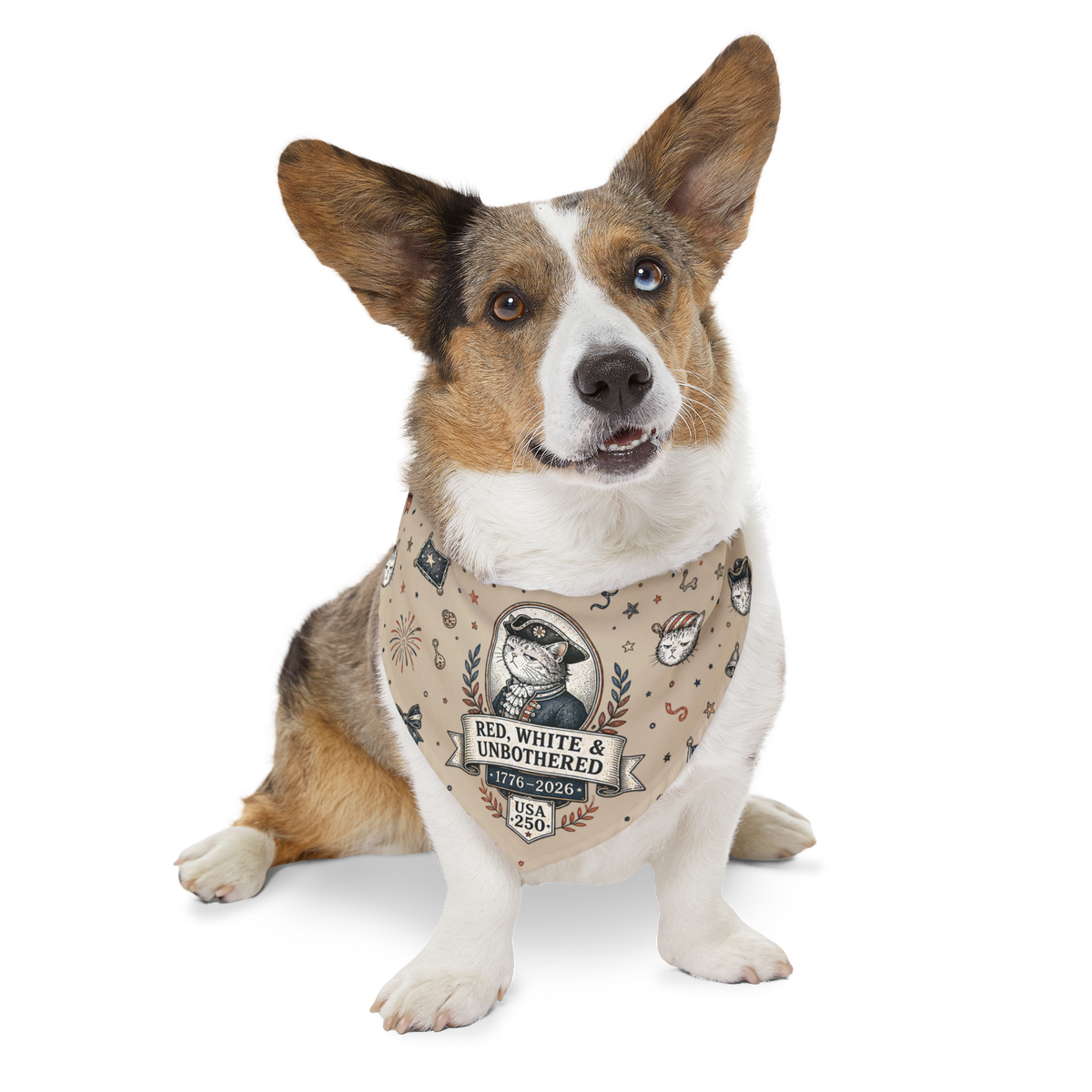 USA 250 — 'Red, White & Unbothered' Pet Bandana