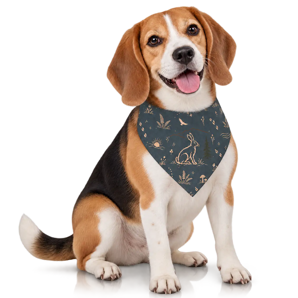 Petieer Clip-on Pet Bandana — 'Open Meadow Hare'