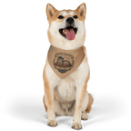 dog wears a bandana collar that is USA250 theme